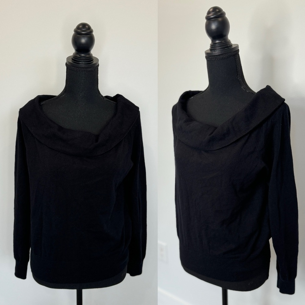 Splendid Black Cowl Neckline Long Sleeve Sweater